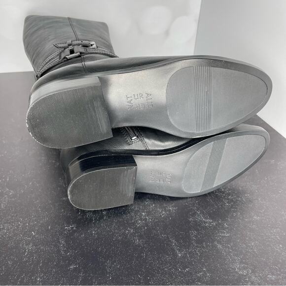 Naturalizer Women's Reid High Shaft Boots Black Leather Sz 6.5 - Picture 8 of 9